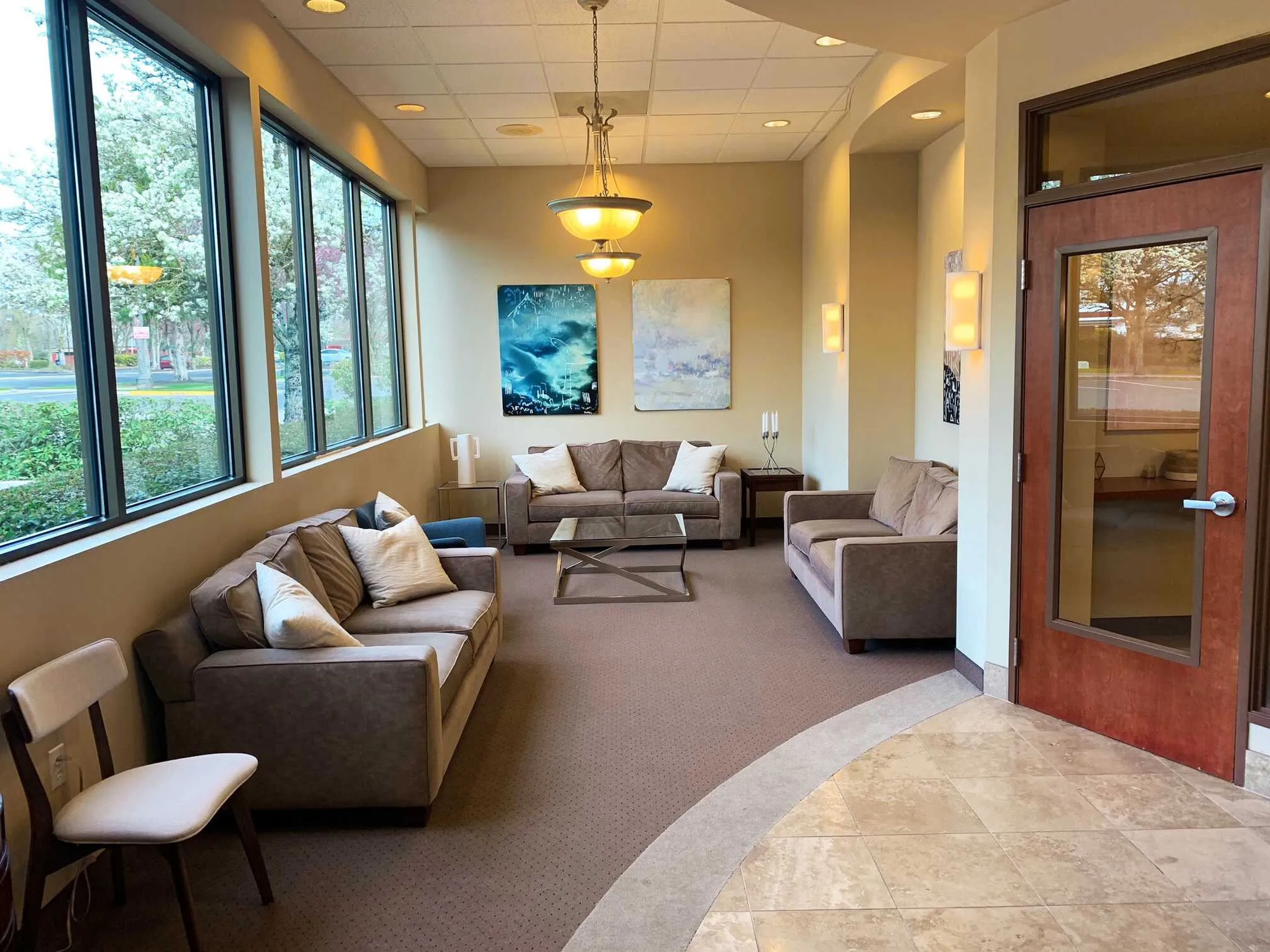 The welcoming Two Rivers Dentistry waiting room